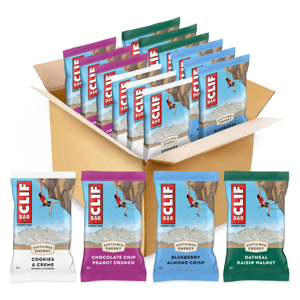 CLIF Bar pack frontal con 12 unidades listo para llevar y energía sostenida