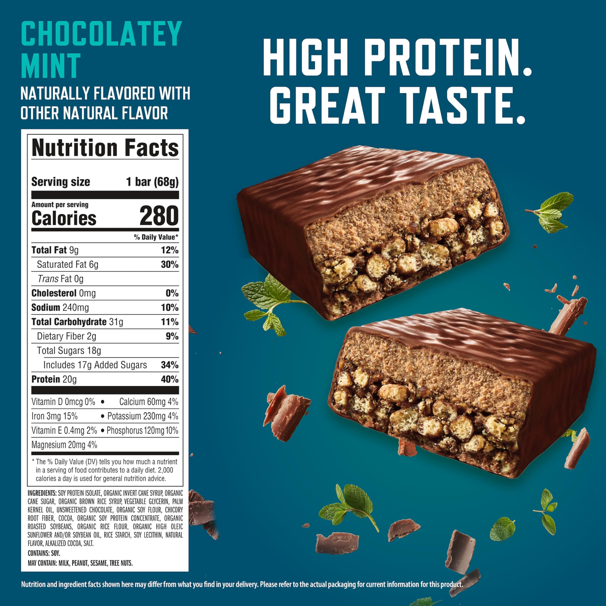 CLIF BUILDER'S corte interior que muestra textura crujiente y aporte proteico