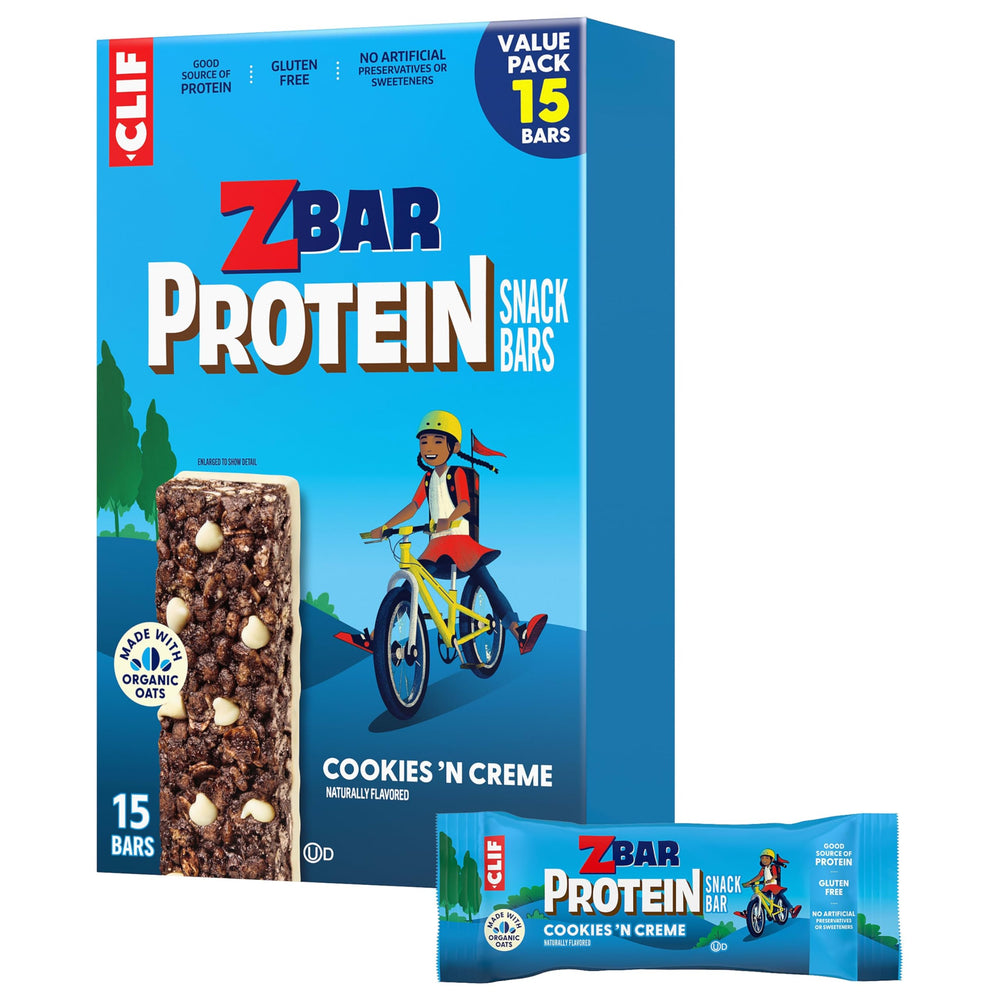 Clif Kid ZBar paquete frontal mostrando variedad y conveniencia