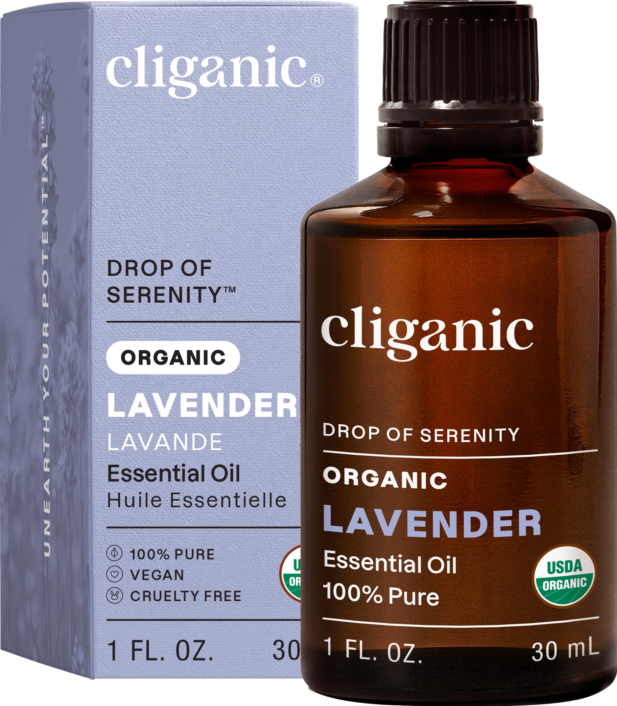 Cliganic botella frontal mostrando diseño y autenticidad