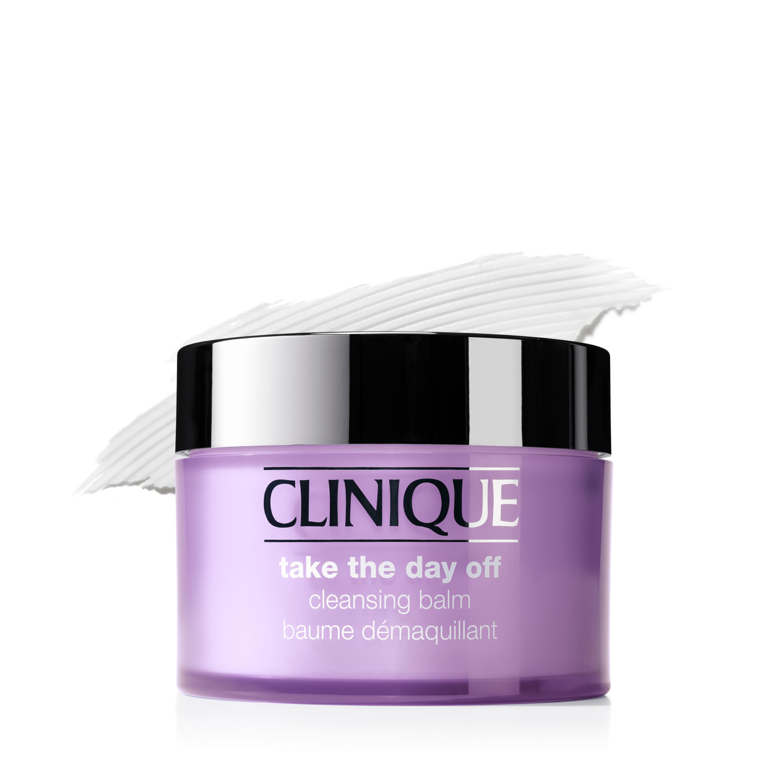 Clinique bote frontal Take The Day Off que muestra presentación y beneficio limpiador