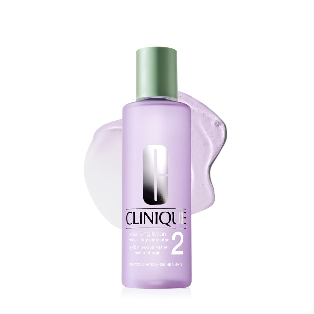 Clinique Clarifying Lotion frente mostrando diseño y beneficio de limpieza