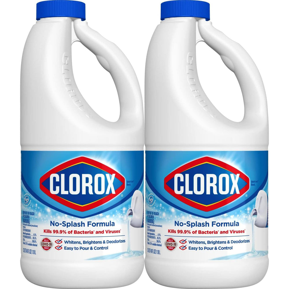 Clorox botella frontal que muestra vertido controlado y evita salpicaduras
