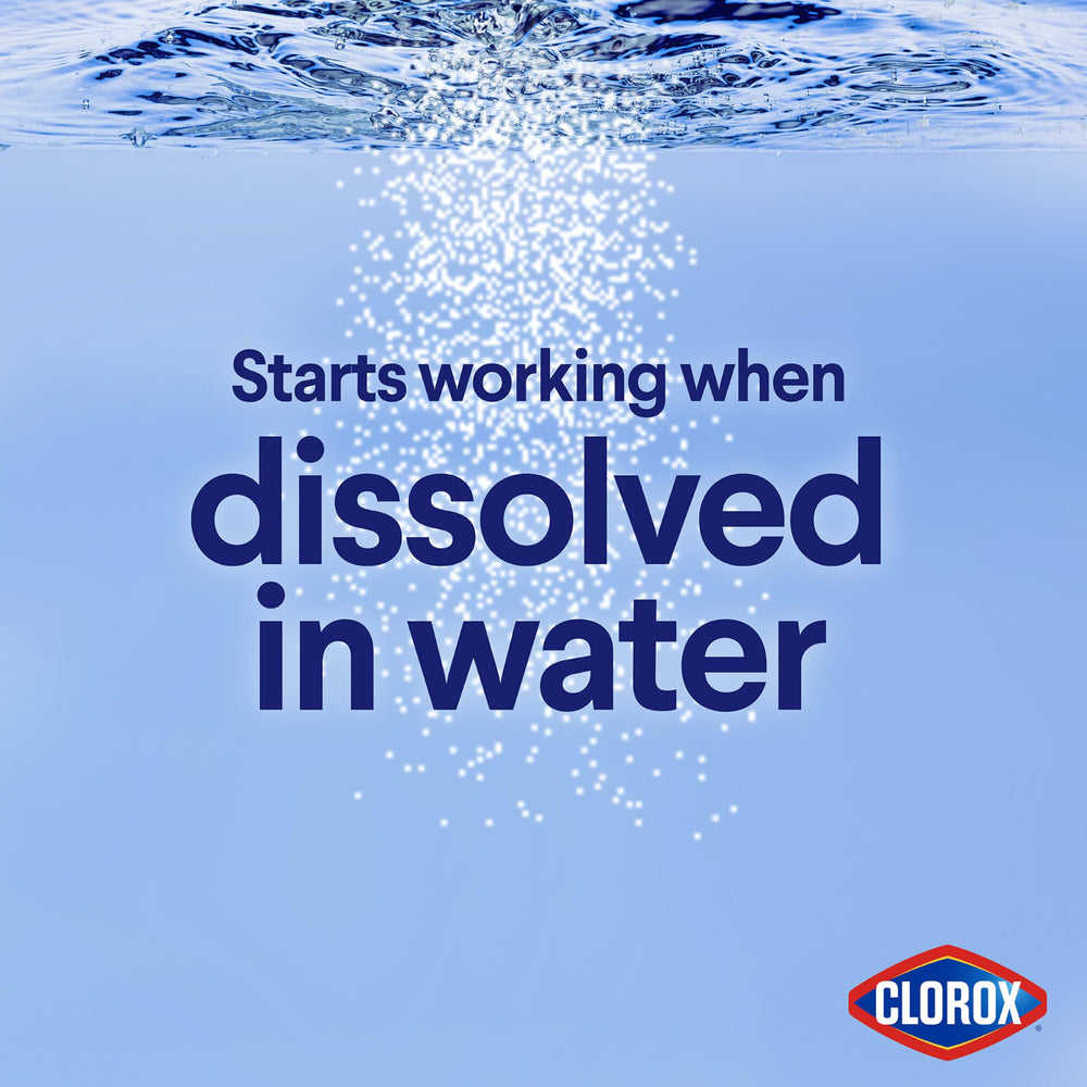 Clorox comparación de tamaño de botella que destaca reducción de peso y volumen