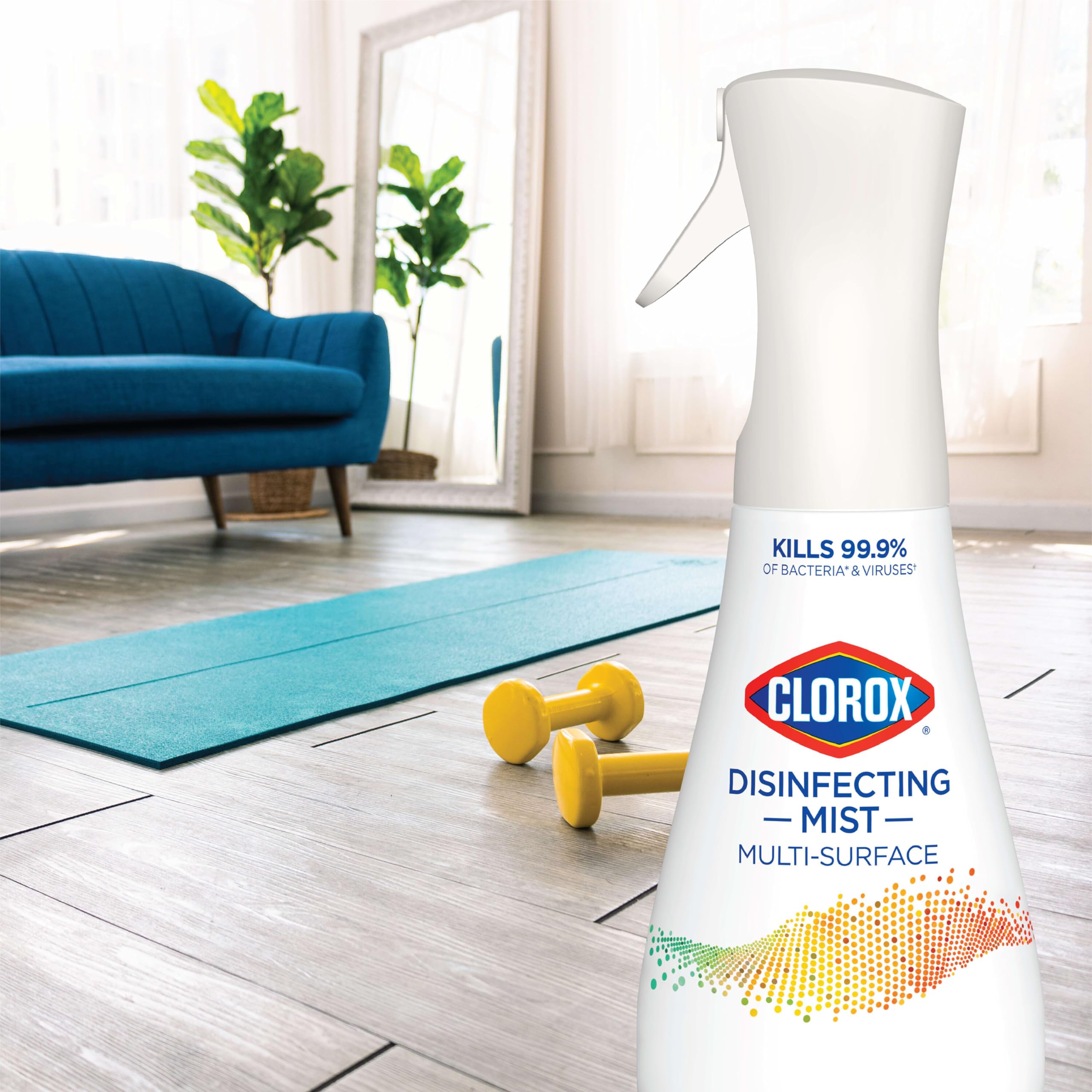 Clorox ambientado en salón mostrando aroma cítrico y ambiente fresco