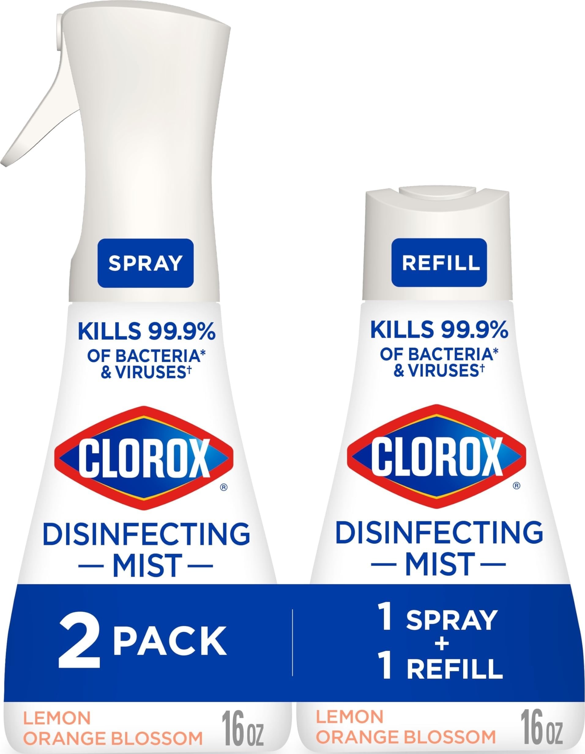 Clorox boquilla frontal mostrando envase y beneficio de desinfección rápida