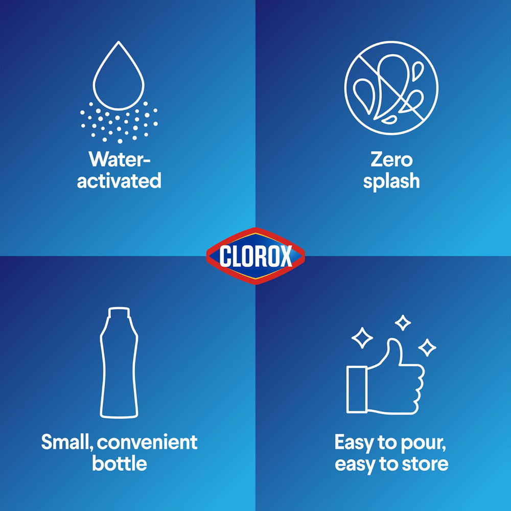 Clorox escena hogareña en lavandería mostrando resultados en ropa y eliminación olores