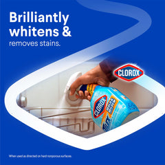 Clorox Plus Tilex en uso dentro de ducha eliminando manchas visibles