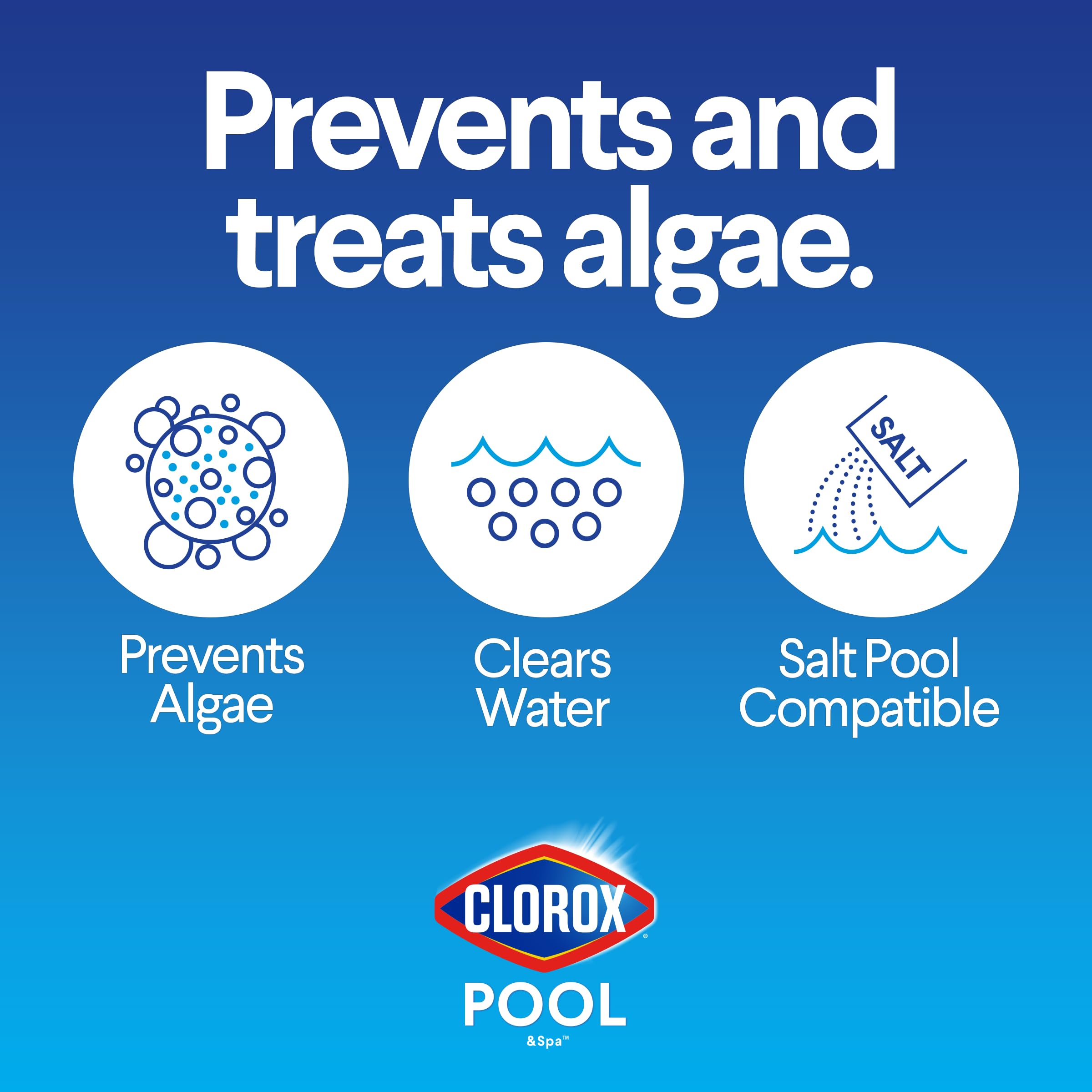 Clorox Pool&Spa detalle de la etiqueta con instrucciones claras para dosificación segura