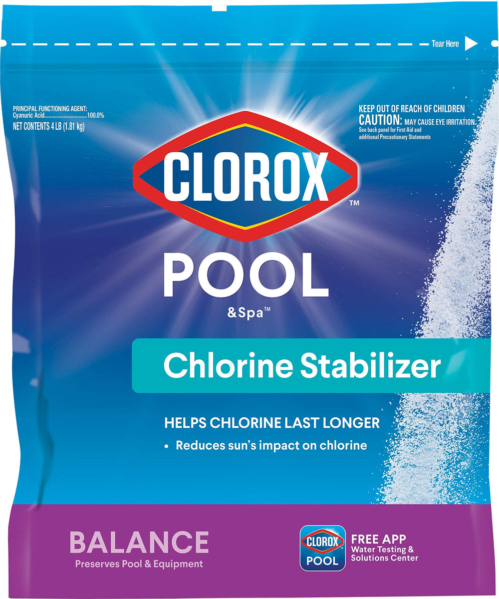 Clorox Pool&Spa frente del envase mostrando el producto y fácil identificación
