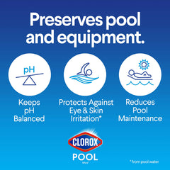 Clorox Pool&Spa being broadcast poolside to stabilize total alkalinity