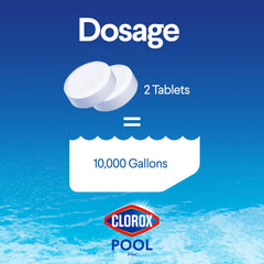 CLOROX Pool&Spa etiqueta de la bolsa 25 lb con instrucciones y especificaciones claras