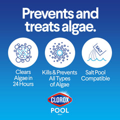 Clorox Pool&Spa detalle del líquido y textura que revela fórmula no espumante