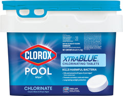 CLOROX Pool&Spa empaque frontal bolsa 25 lb mostrando el producto y ventajas