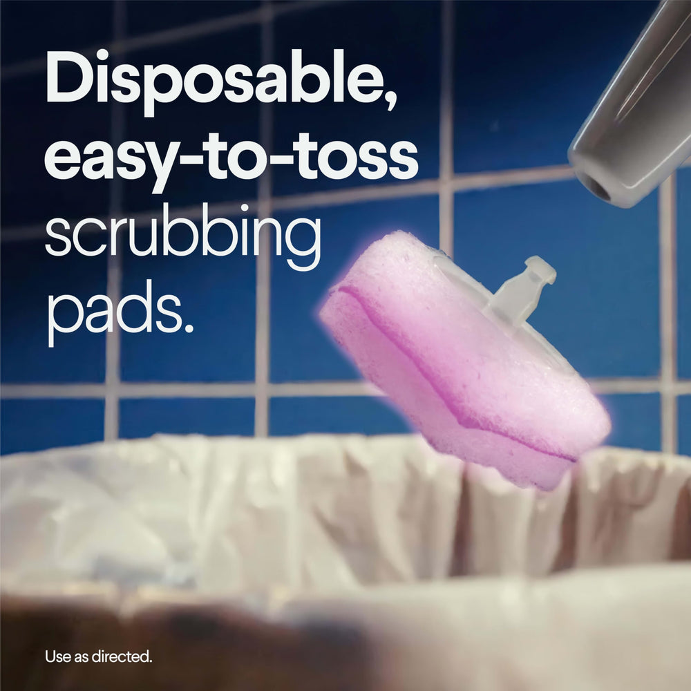 Clorox recambios junto a un mango ToiletWand listo para usar y cómodo