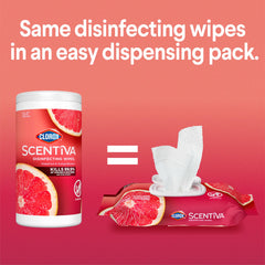 Clorox Scentiva toallita desplegada textura que facilita arrastre de suciedad