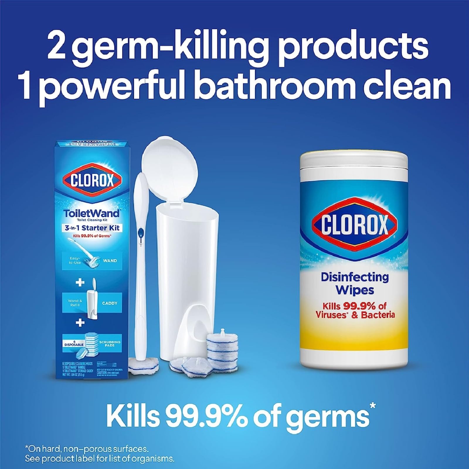 Clorox almohadilla limpiando borde del inodoro, elimina depósitos difíciles