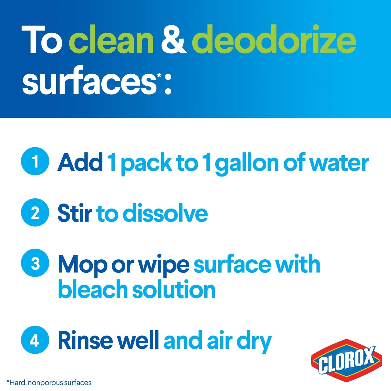 Clorox pod dissolving in bucket water for multipurpose cleaning