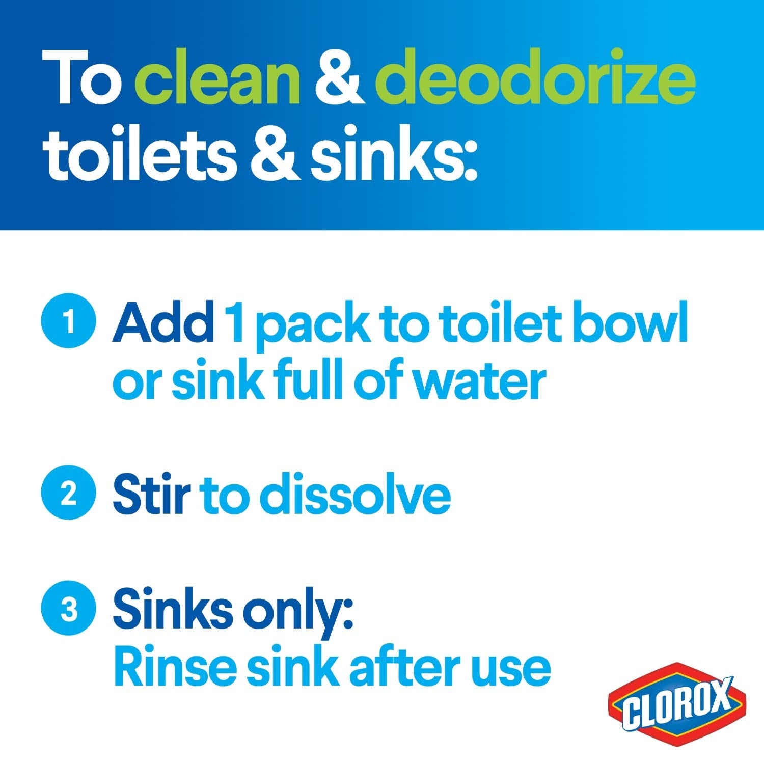 Clorox label and directions image aiding safe, correct use