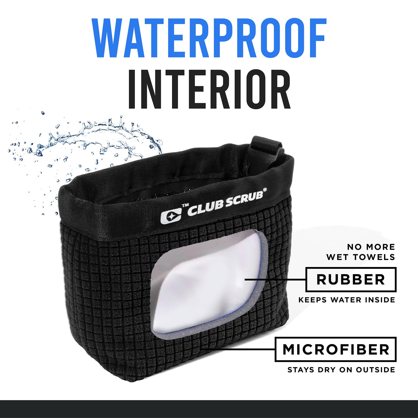 Club Scrub forro impermeable interior reteniendo agua y suciedad