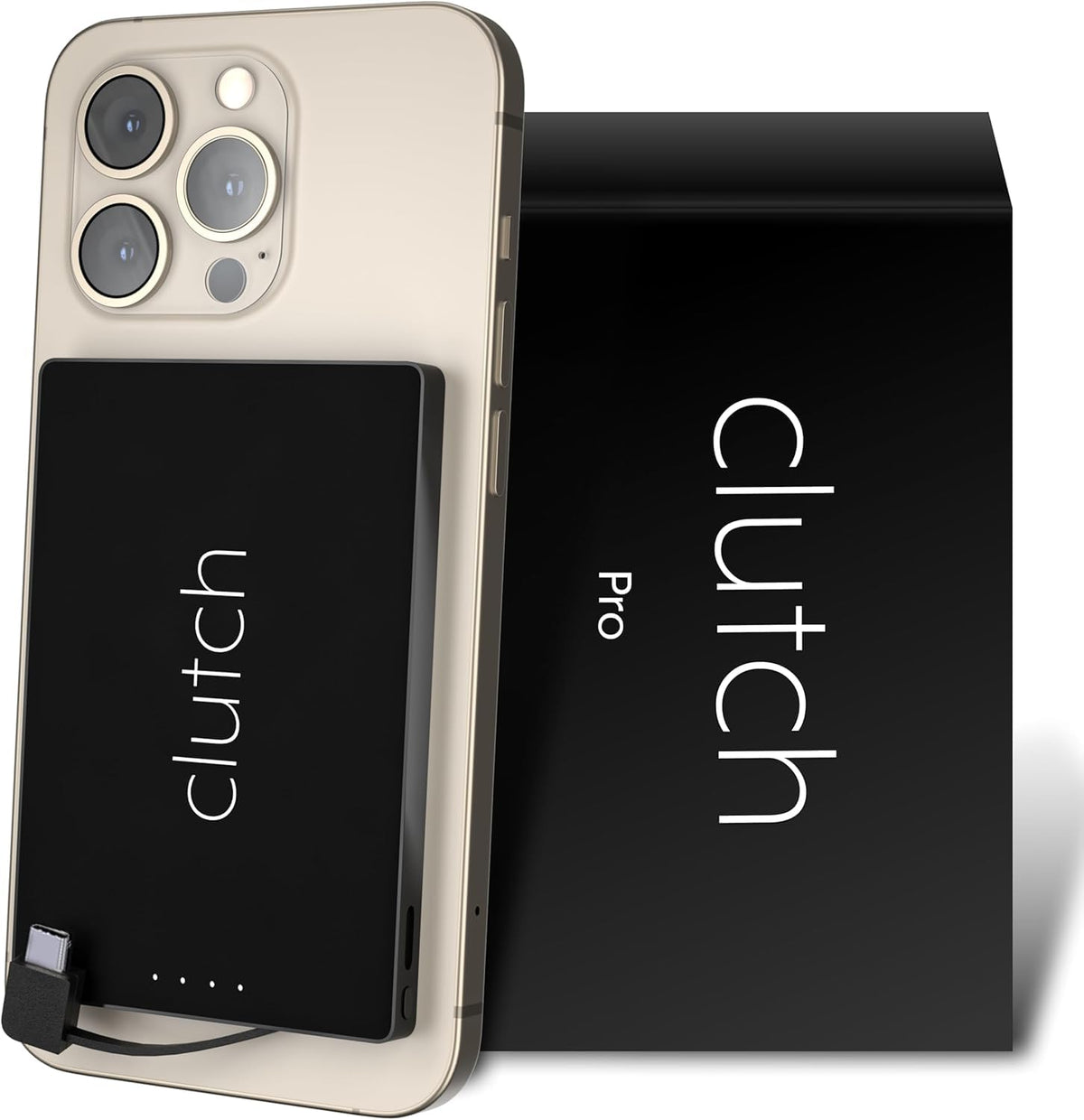 Clutch Pro frontal negro mostrando diseño elegante y funcionalidad