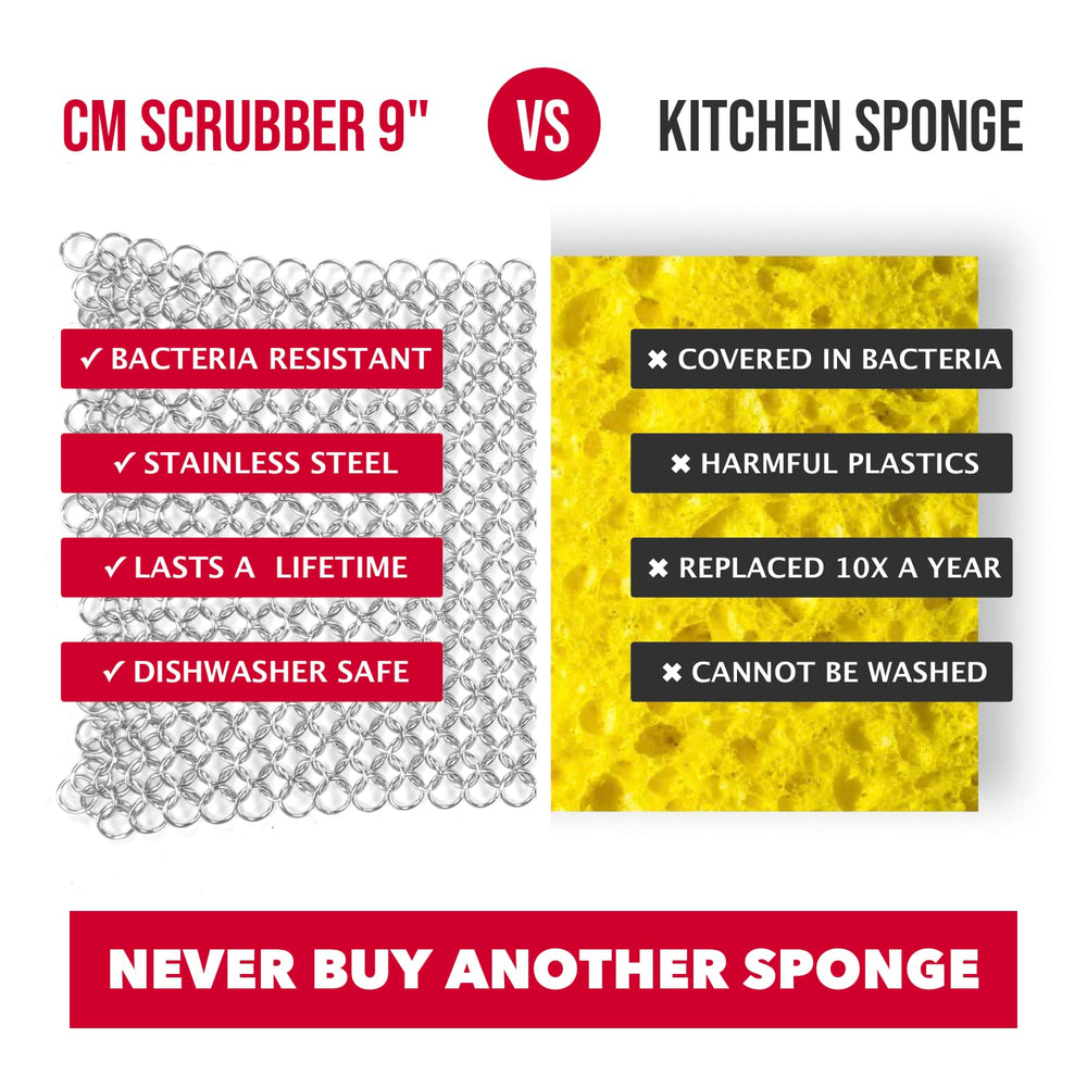 CM SCRUBBER etiqueta Knapp Made resaltando calidad y origen del diseño