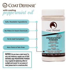 COAT DEFENSE aplicando polvo en la crin reduce picor