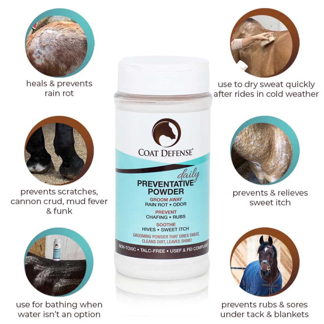 COAT DEFENSE primer plano de la textura del polvo absorbe humedad