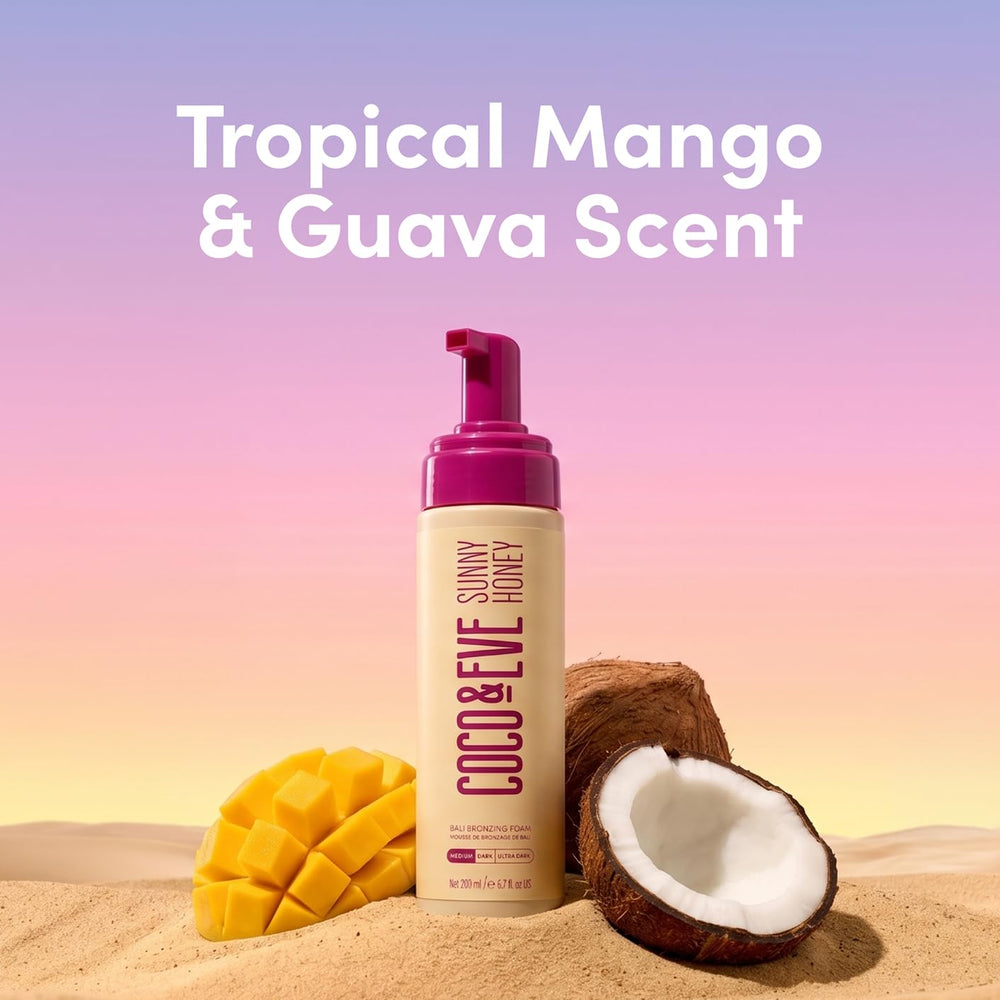 Coco & Eve producto en baño estilo tropical para inspiración vacacional