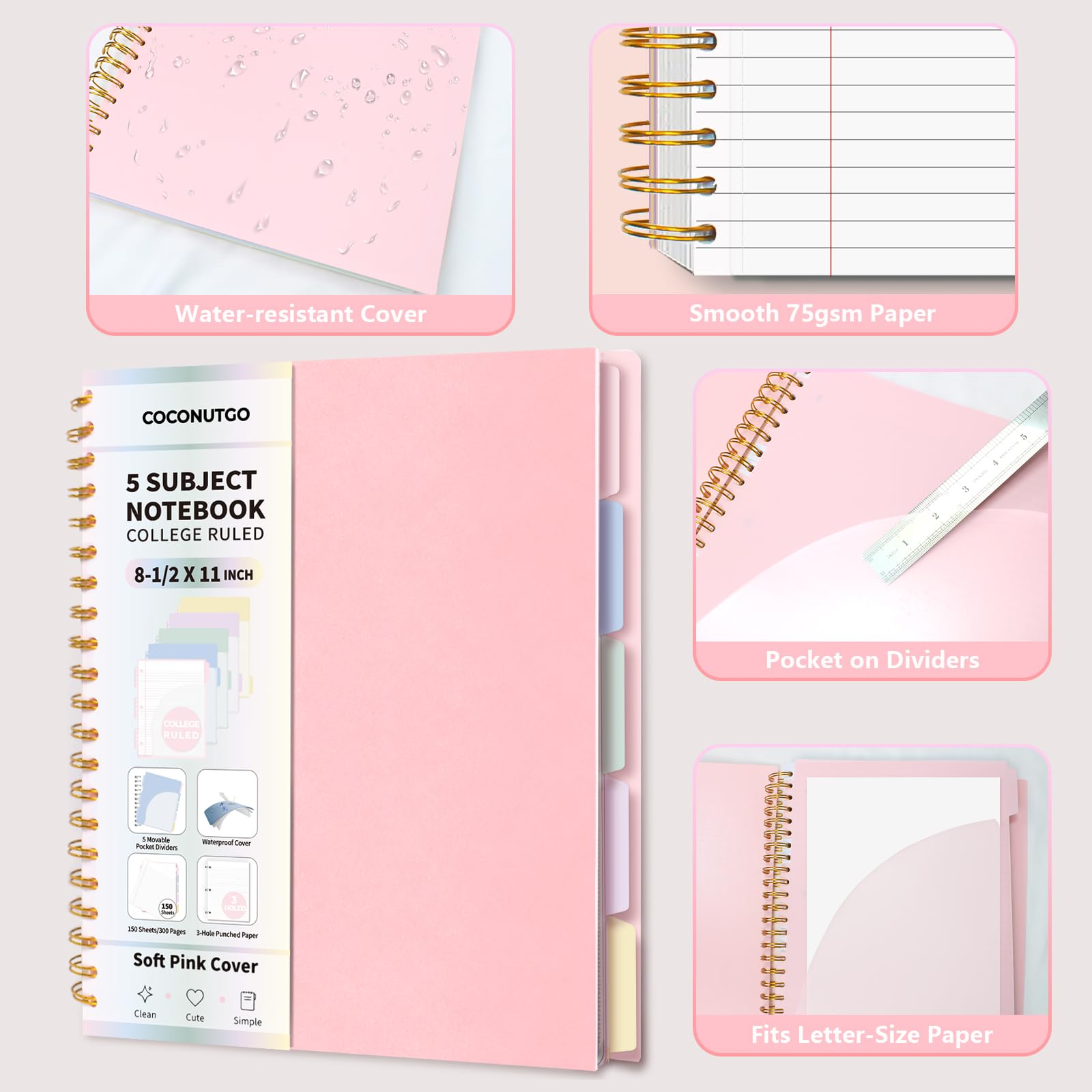 CoconutGo cuaderno abierto en uso para tomar apuntes cómodo