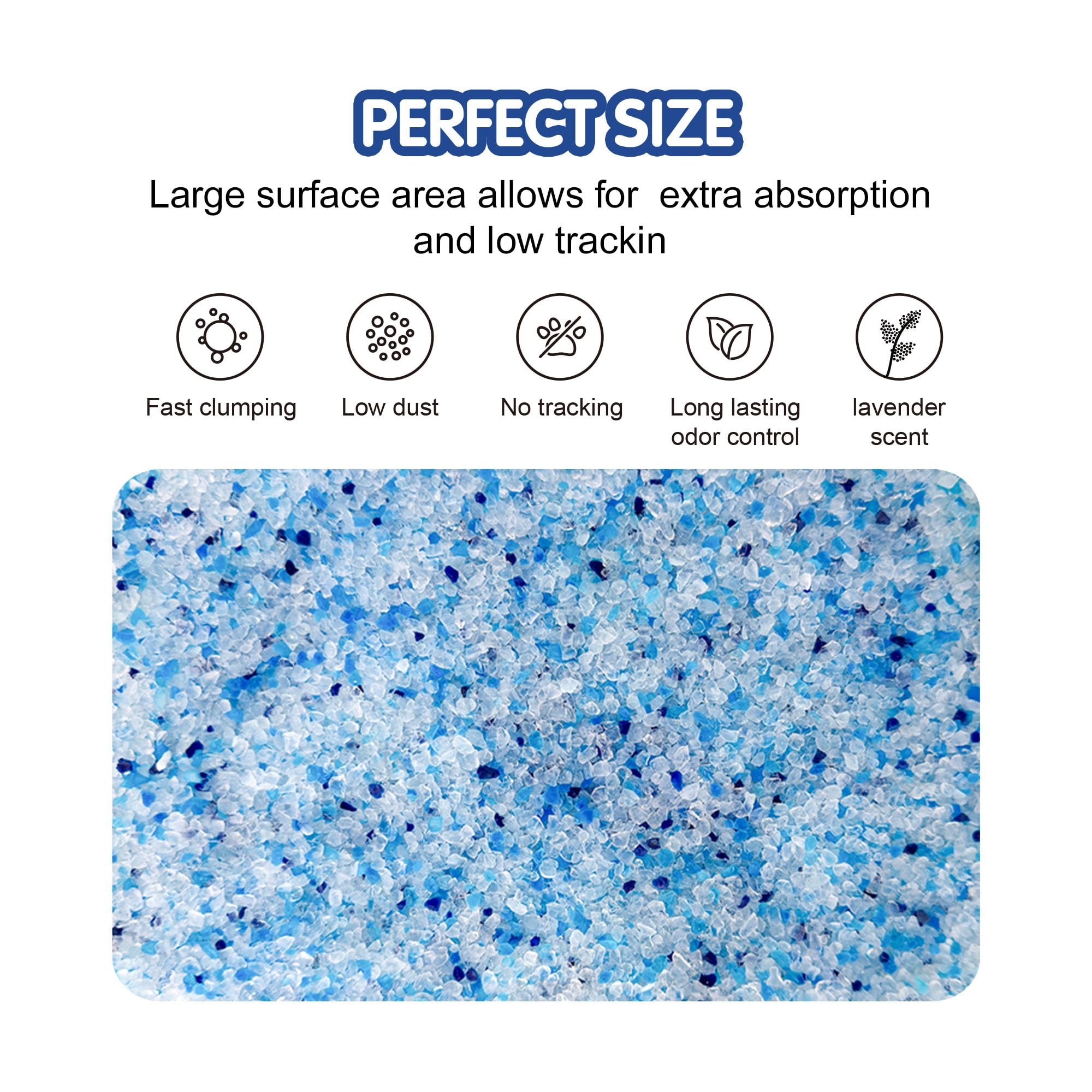 COCOYO textura de cristales de sílice mostrando absorción eficaz