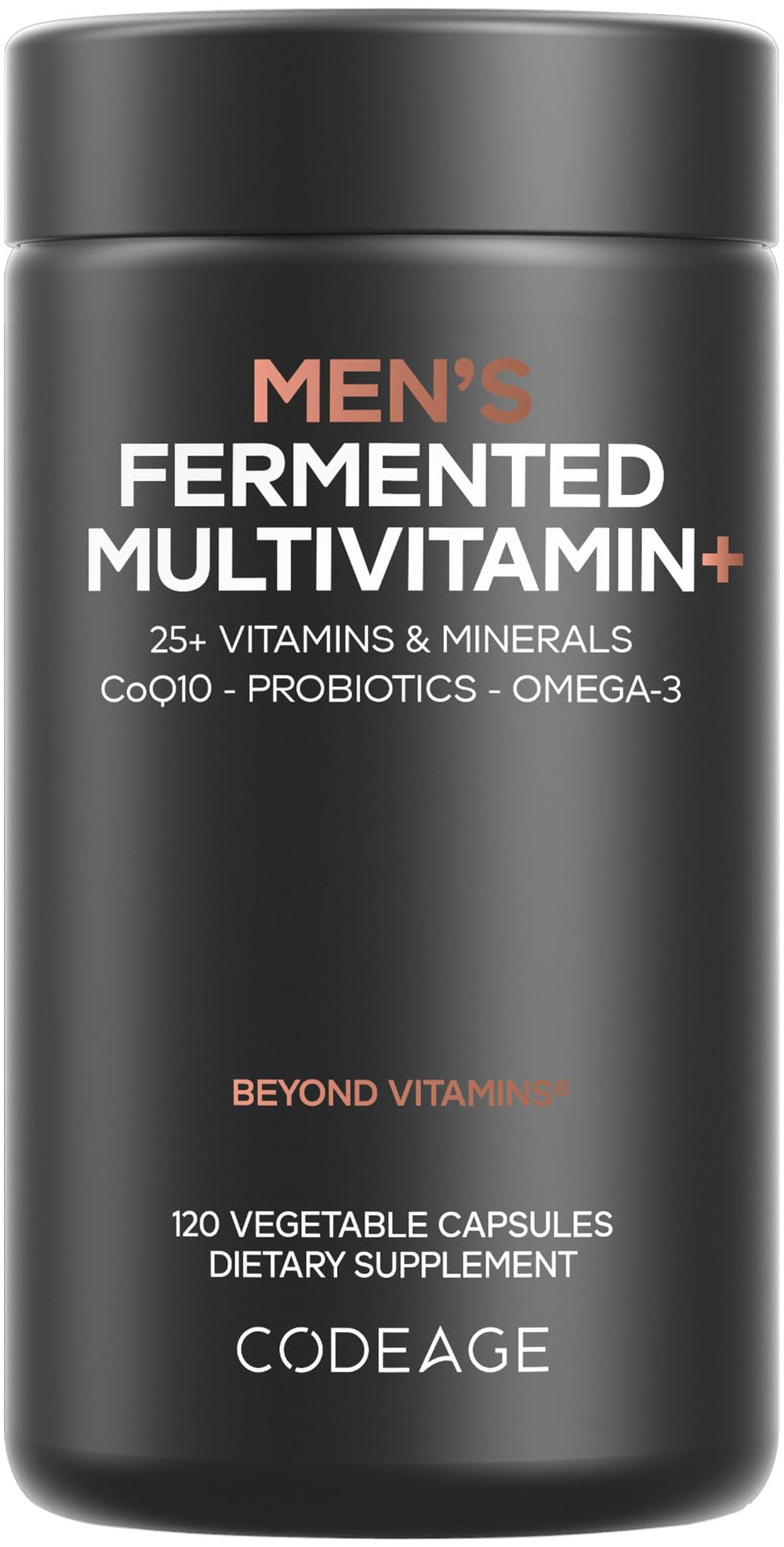 Codeage envase frontal Men’s Multivitamin mostrando diseño y cantidad