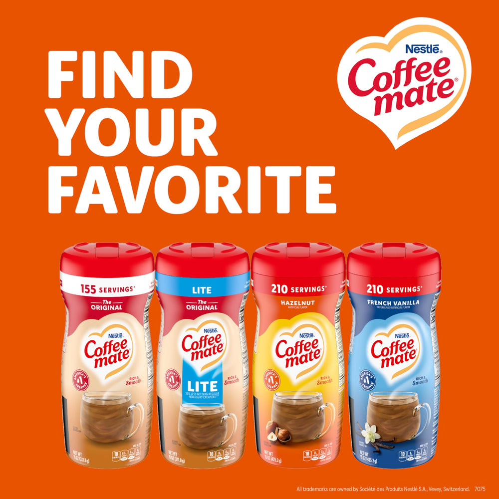 Coffee Mate en estación de café de oficina facilitando autoservicio