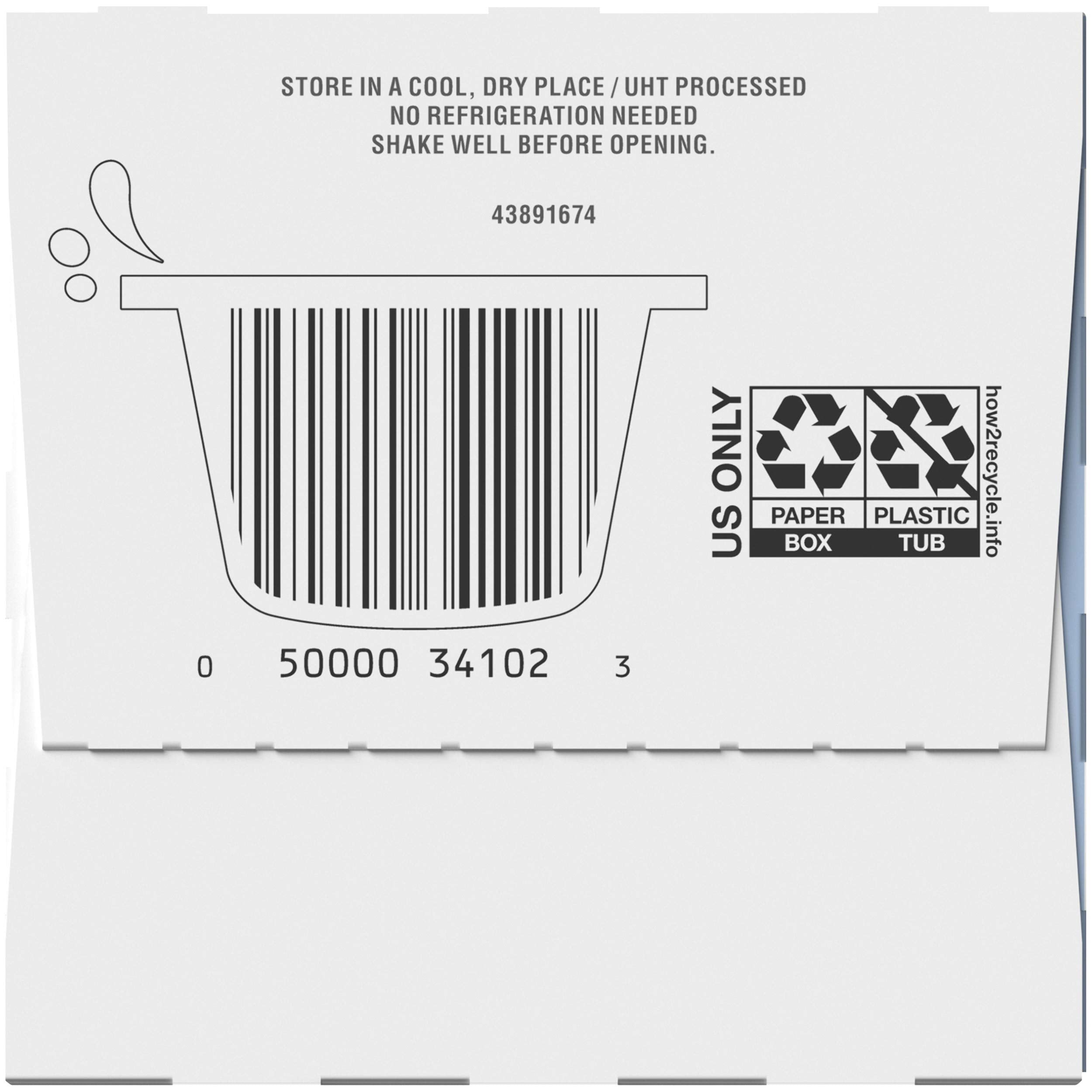 Coffee-mate caja abierta mostrando 24 monodosis apiladas para reposición