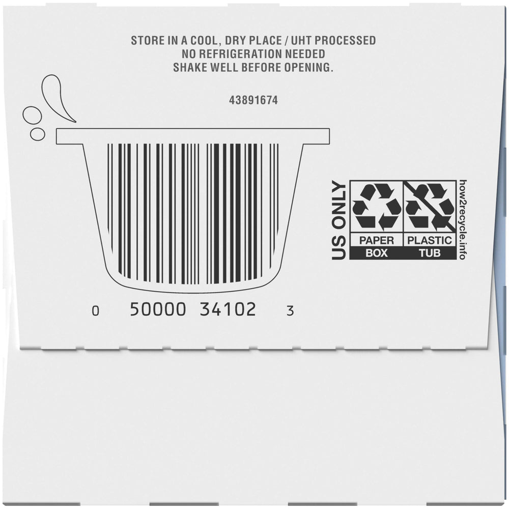 Coffee-mate caja abierta mostrando 24 monodosis apiladas para reposición