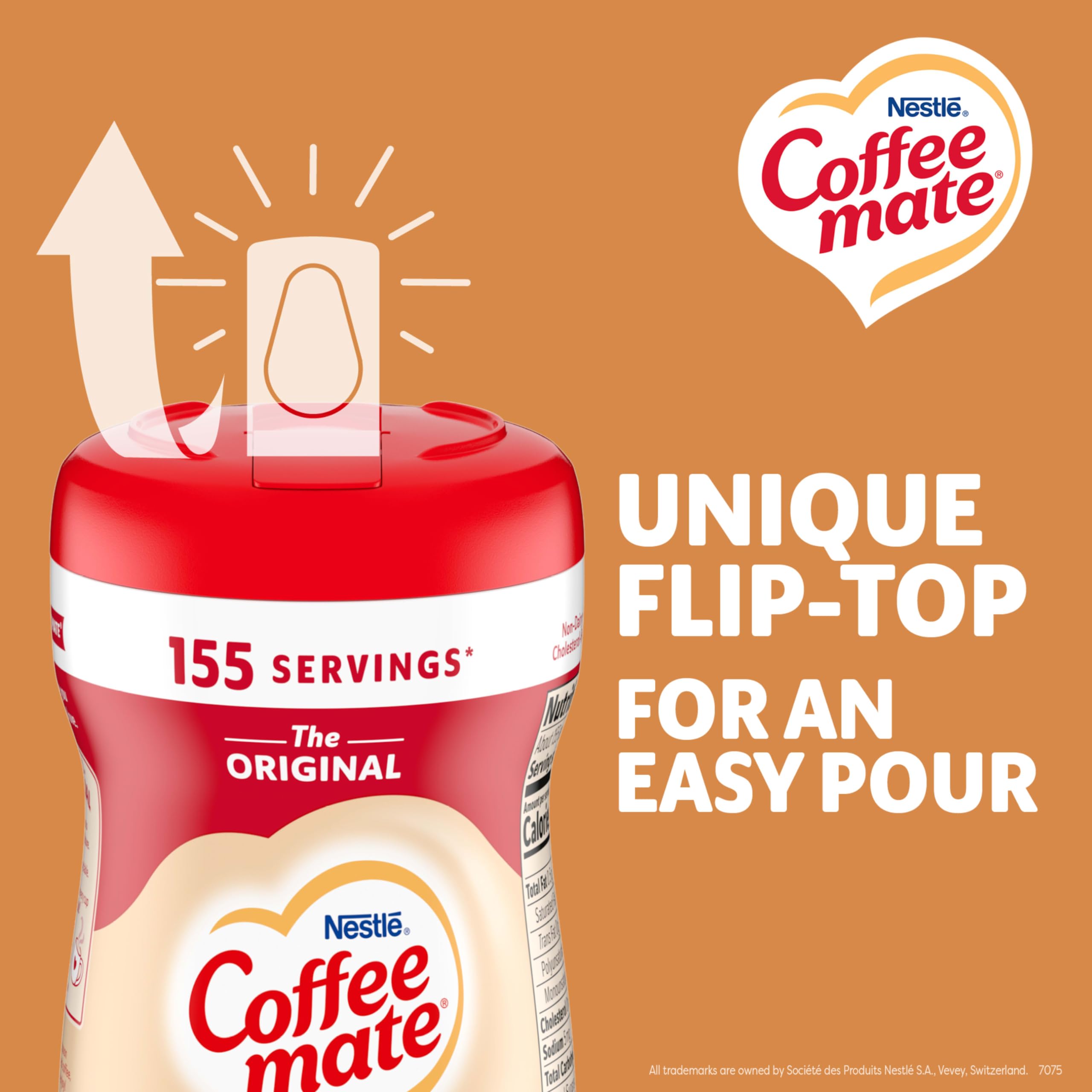 Coffee Mate vertido en taza ofreciendo cremosidad inmediata