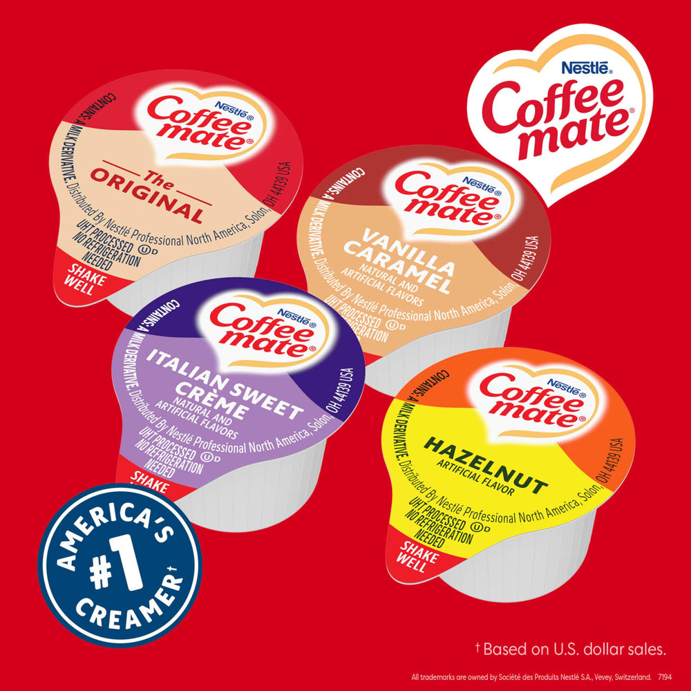 Coffee mate estuche dispensador en oficina manteniendo mostrador ordenado