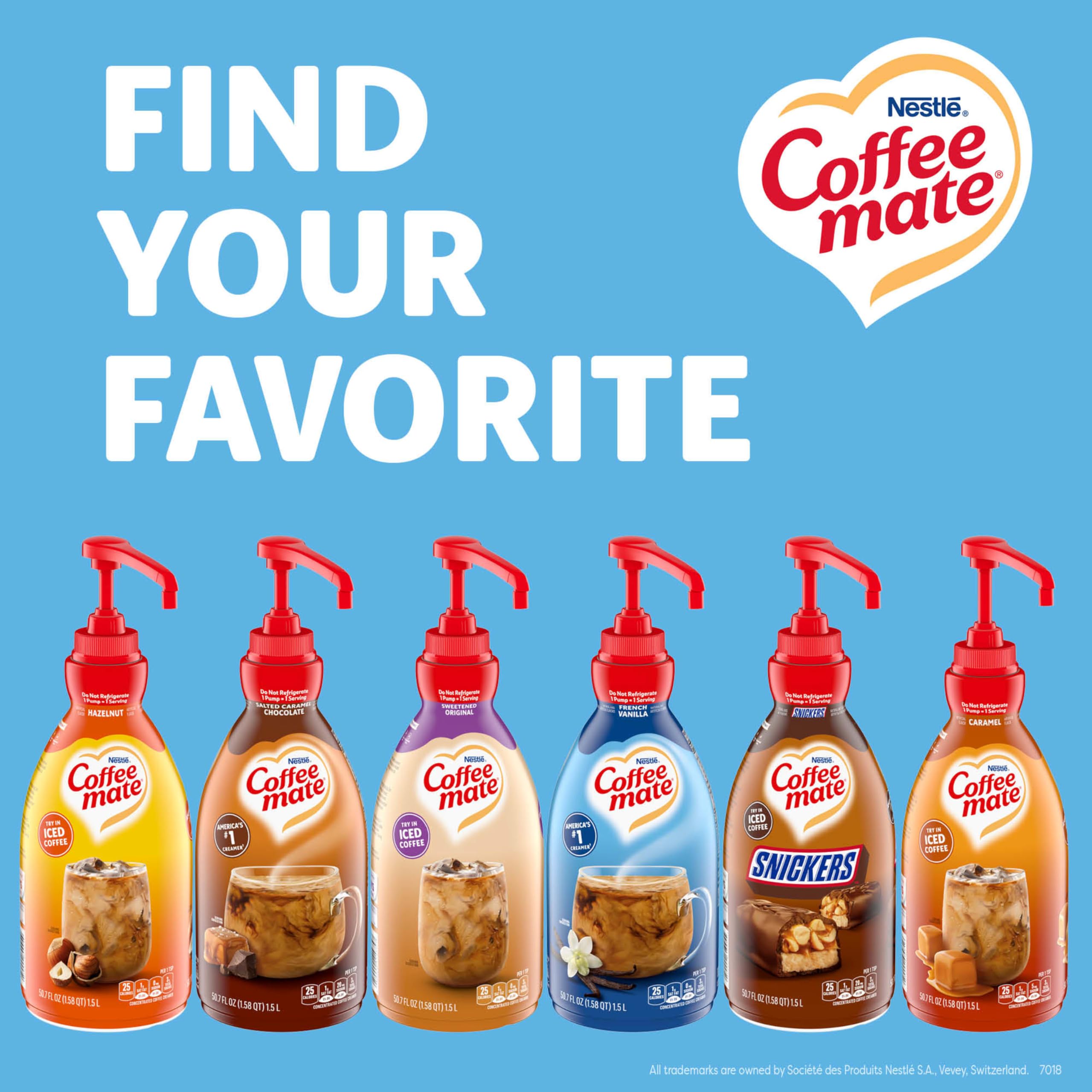 Coffee-mate en estantería de oficina listo para servicio rápido y limpio