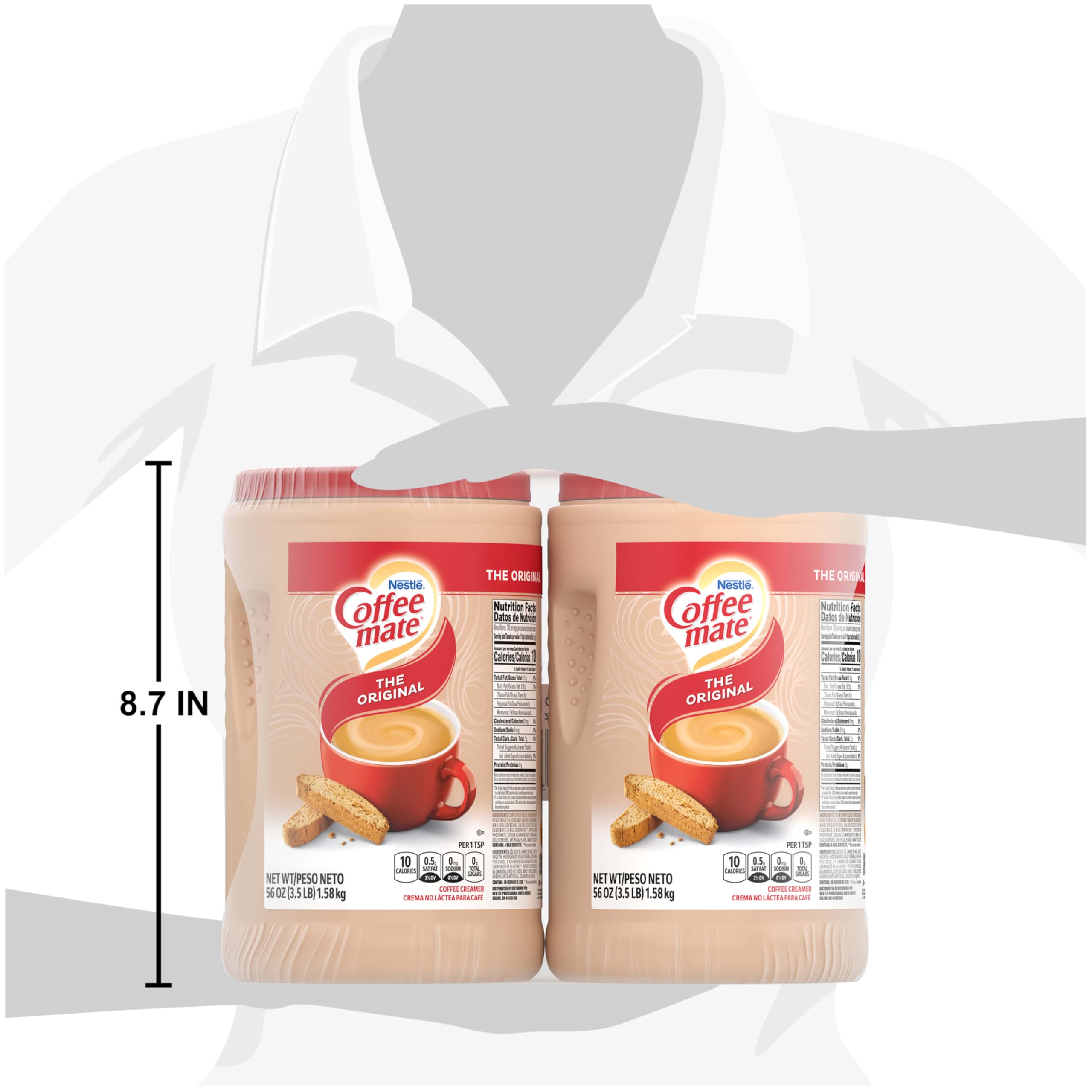 Coffee Mate etiqueta e ingredientes nutricionales claros para cumplimiento