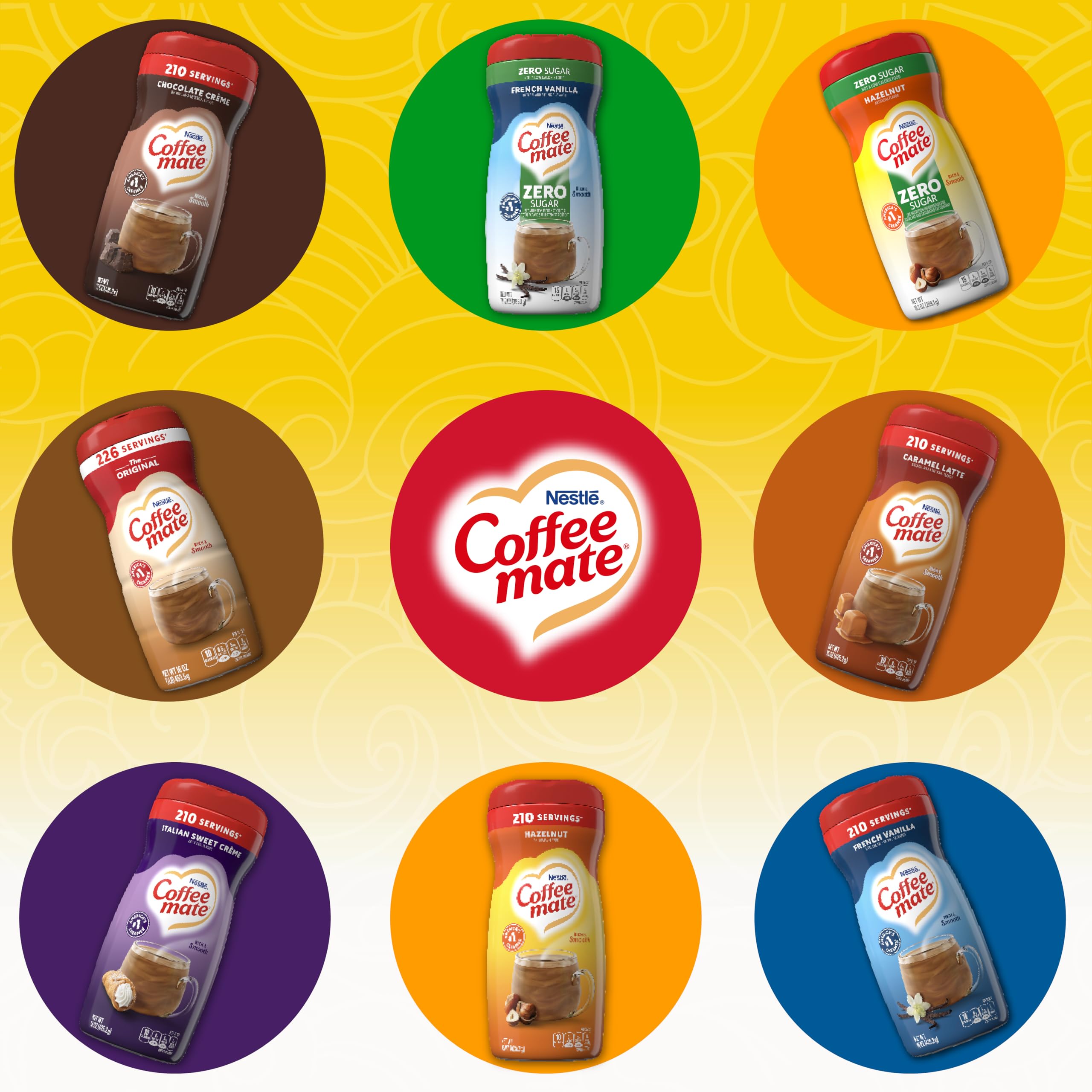 Coffee‑Mate etiqueta de ingredientes y certificados para revisar información nutricional