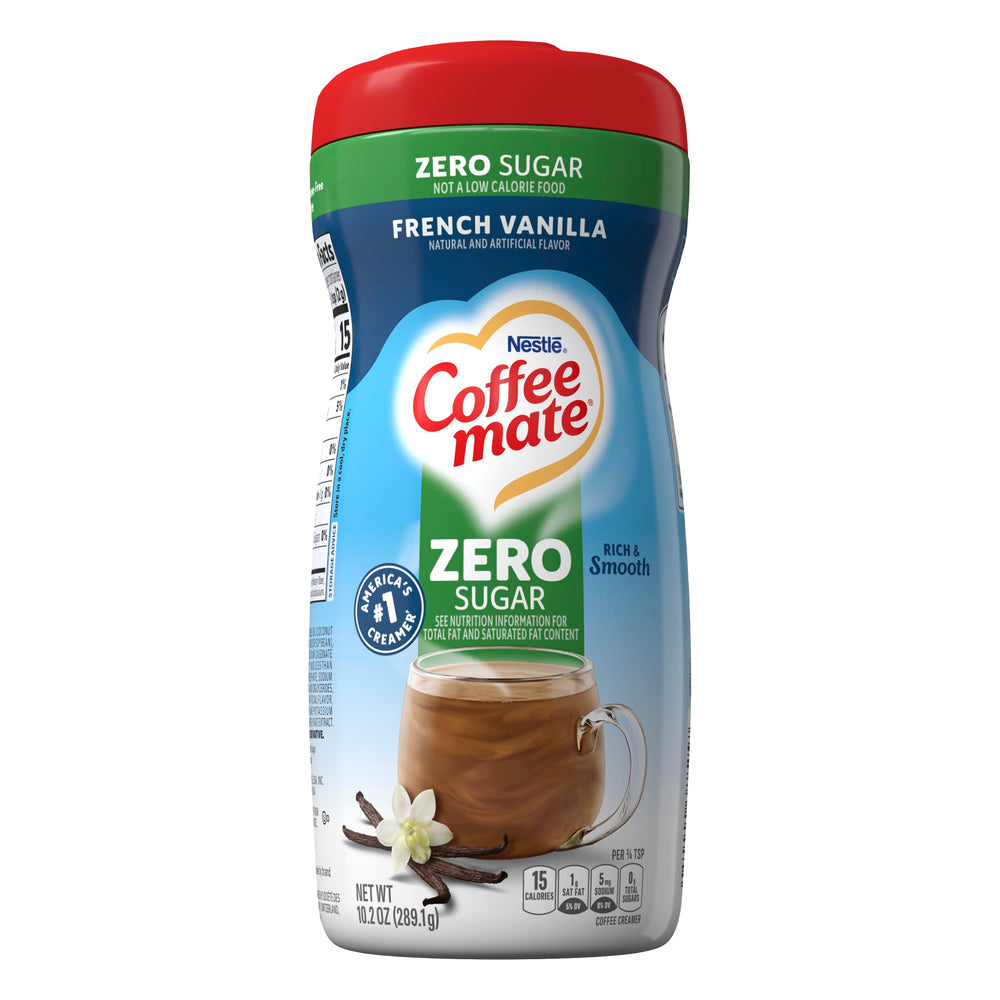Breakfast scene with Coffee-mate French Vanilla creamer enhancing morning coffee enjoyment