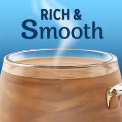 Close-up of Coffee-mate French Vanilla powder texture showing smooth dissolving benefit