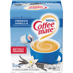 Coffee-mate empaque frontal mostrando 24 unidades y diseño claro