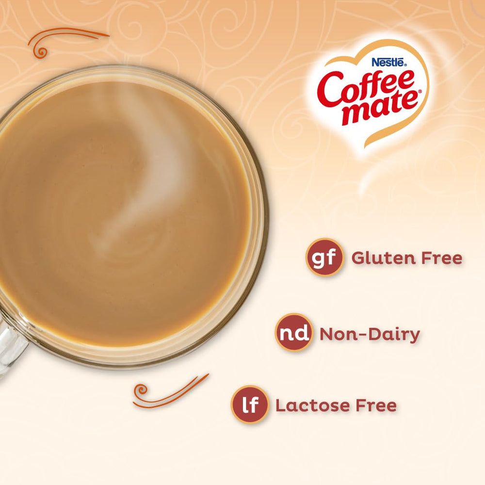 Coffee-mate etiqueta con ingredientes y datos nutricionales legibles para decisiones informadas