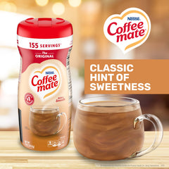 Coffee Mate tapa abatible abierta para servicio rápido y limpio