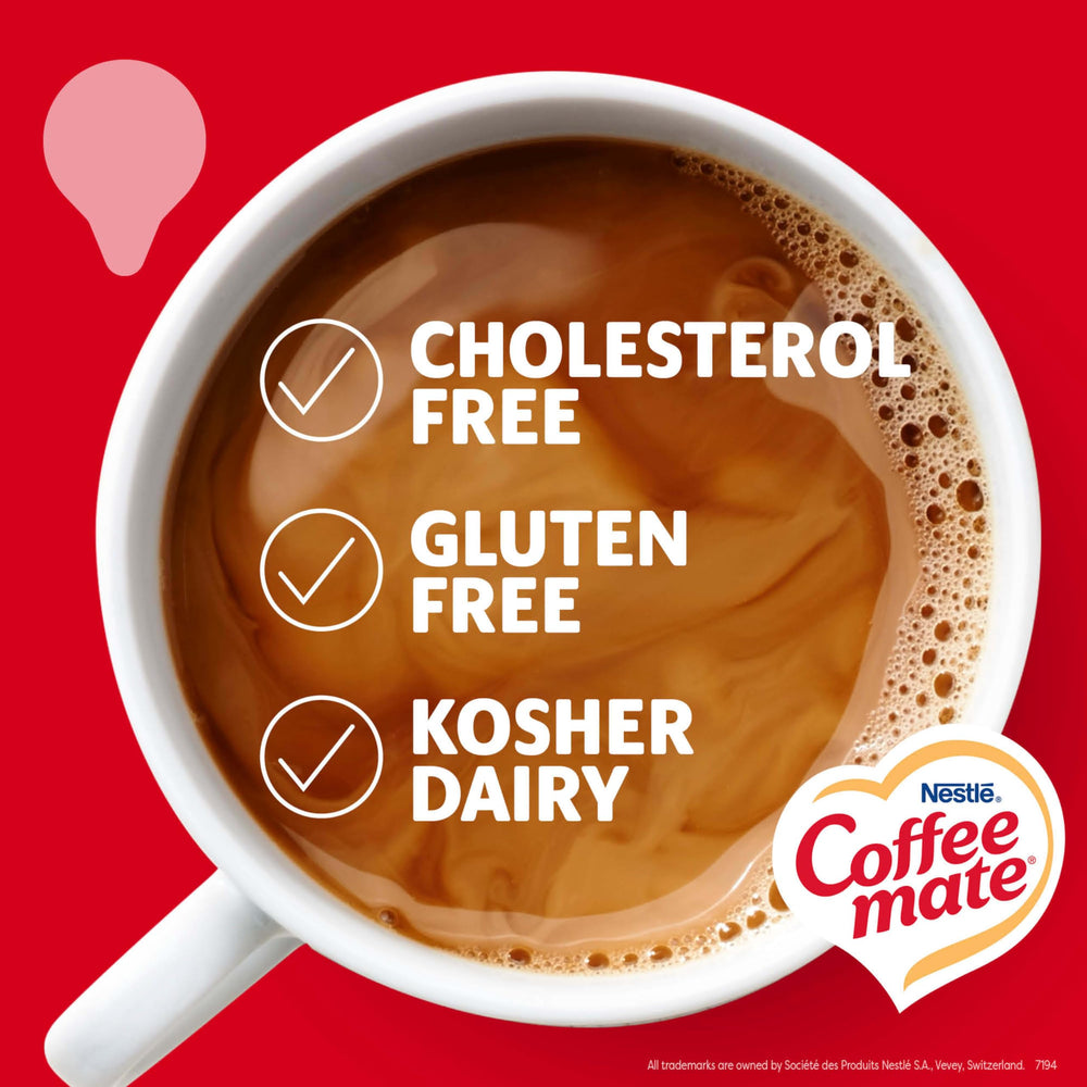 Coffee mate detalle de la textura cremosa que mejora el café