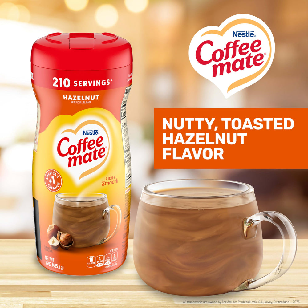 Coffee Mate primer plano del polvo mostrando textura fina y fácil mezcla