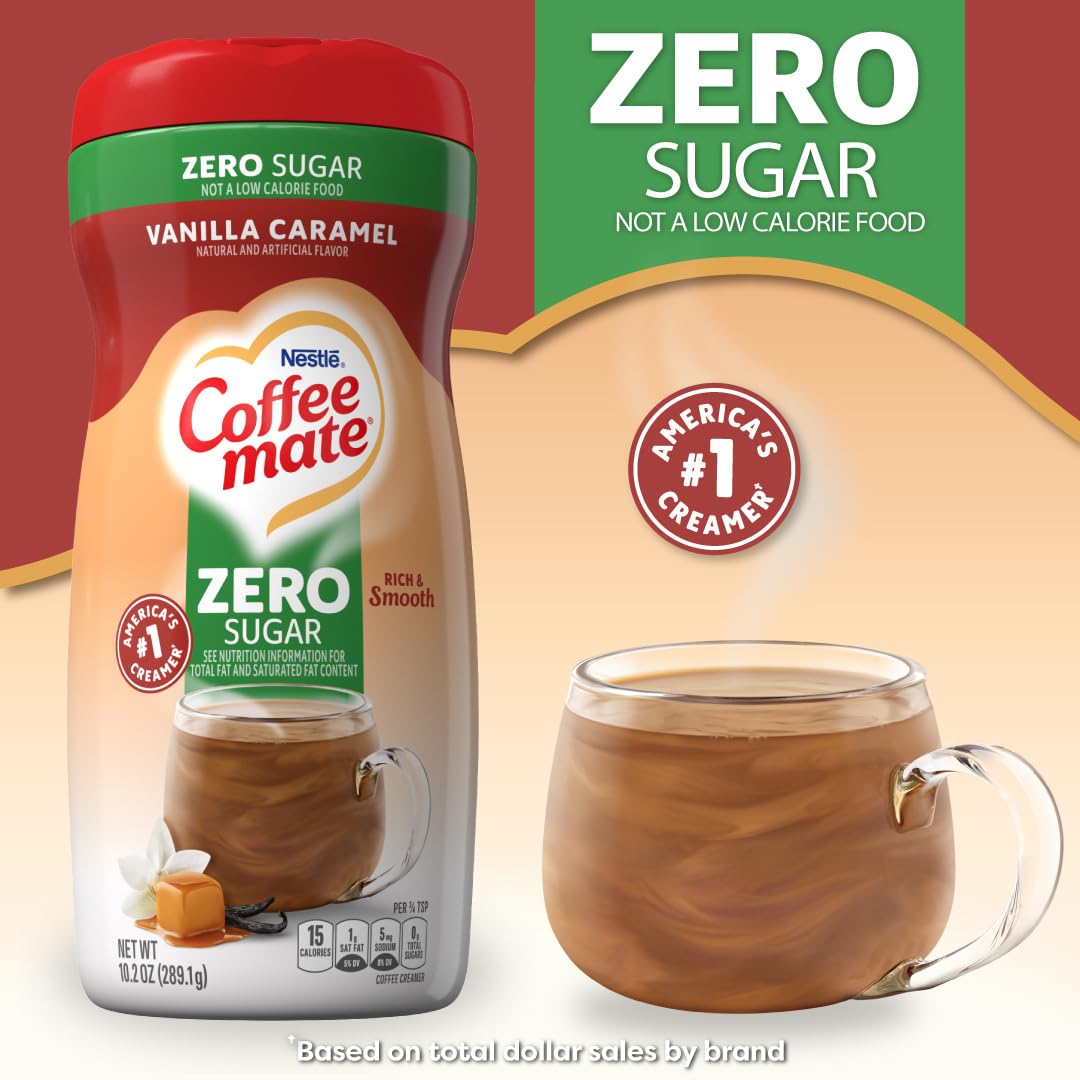 Coffee-mate en uso vertido en taza de café logrando cremosidad inmediata