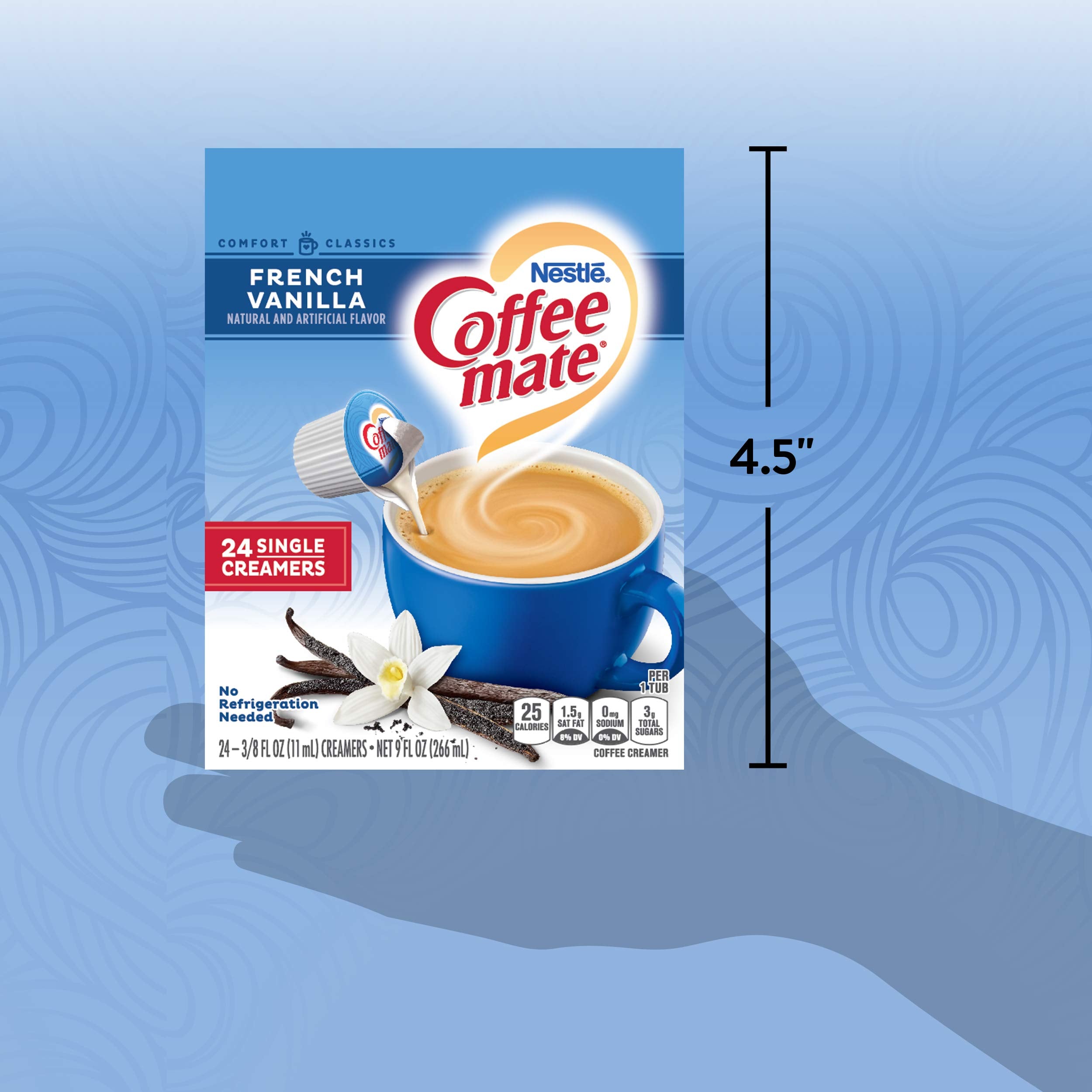Coffee-mate en estación de café de oficina facilitando servicio rápido