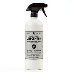 Cold Iron bottle front label showing unscented plant-based formula benefit